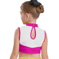 thumbnail image 2 of vastwit Kids Girls Mock Neck Tank Vest Shirts Sleeveless Color Block Letters Printed Cheerleading Uniform Crop Tops Hot Pink 6, 2 of 6