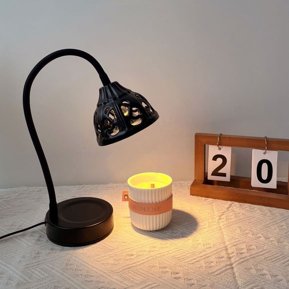 Black-Friday Dimmable Candle Warmer Lamp | Metal Melting Warmer | 32x10cm | Black/White | Odor Eliminator