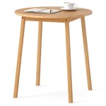 Gymax 27.5'' Round Bamboo Dining Table for 2-4 Person for Small Space Dining Room