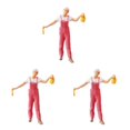 thumbnail image 1 of Wweixi Figurine Diorama 1/87 Personnages en Résine Train Disposition Rose 3Ensemble, 1 of 6