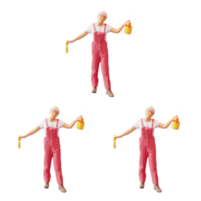 Wweixi Figurine Diorama 1/87 Personnages en Résine Train Disposition Rose 3Ensemble