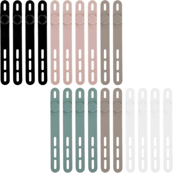 CUITING 20 Pcs Silicone Cable Ties Organizer Reusable Cord Ties Cable Straps Bundling Bendable Holder Keeper Wrap Clips Organizing Earbuds Cords Management Portable Travel Accessories Sup