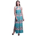 thumbnail image 1 of Bimba Floral Ladies Crew Neck Waist String Print Maxi Dress with Side Slits Summer Wear-XX-Large, 1 of 6