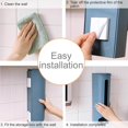 thumbnail image 3 of Kitchen Wall-Mounted Plastic Bag Storage Holder Garbage Wall-Mounted Garbage Bag Pouch Saver Organizer Dispenser, Dark Blue, 3 of 8