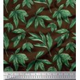 thumbnail image 1 of Soimoi Brown Poly Georgette Fabric Leaf Leaves Print Fabric by Yard 42 Inch Wide, 1 of 3