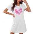 thumbnail image 4 of Chemises de Nuit pour Femmes, Chemise de Nuit Courte Surdimensionnée pour Femmes Mode à Imprimé sur la Poitrine à Manches Courtes, 4 of 7