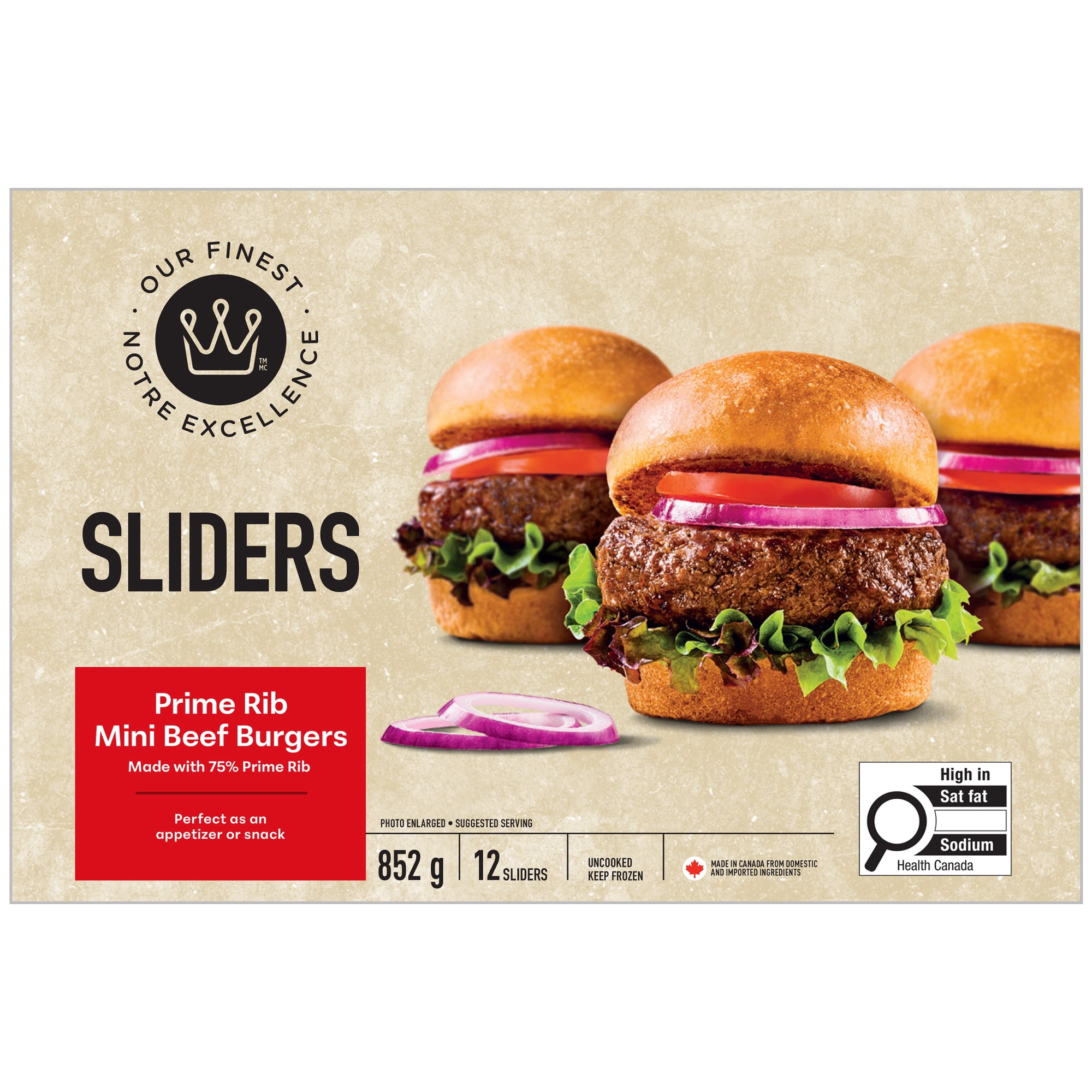 Our Finest Prime Rib Mini Beef Burgers (Sliders) Na