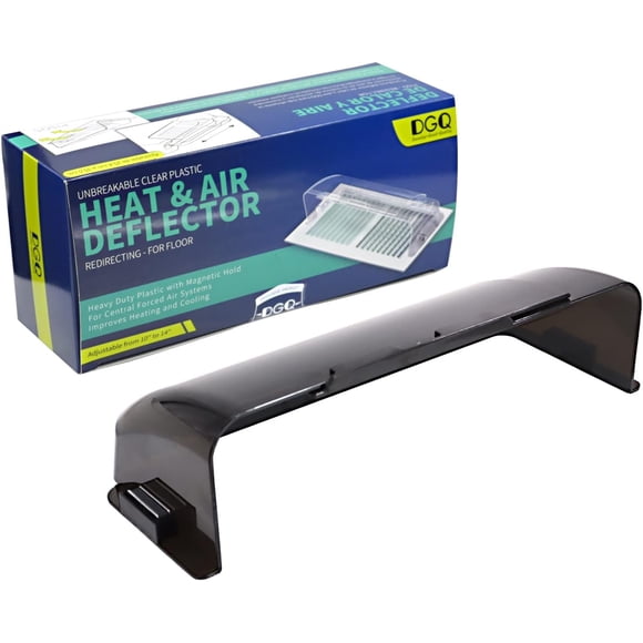 Unbreakable Air Deflector 10" to 14" Black Adjustable Heat and Air Vent Deflector Magnetic for Floor Registers, Vents, Sidewall, and Ceiling Registers