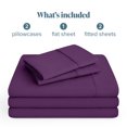 thumbnail image 2 of Bare Home Premium 1800 Collection 5-Piece Bed Sheet Set, Split King, Plum, 2 of 10