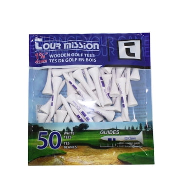 Tour Mission, 1 5/8" (41mm) Tés De Golf En Bois Blanc, paquet De 50 par Tour Mission