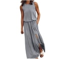 thumbnail image 1 of Ketyyh-chn99 Robes pour Femmes Robe d'Été Robe Extensible Robe Droite Unie pour Vacances Robe à Enfiler Robe de Plage Gris,2TG, 1 of 5