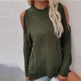 thumbnail image 1 of RKSTN Chandails pour Femmes Mode Couleur Unie Décontracté Col Rond Manches Longues T-Shirt Ample Blouse Hauts Chandail Chandails d'Automne, 1 of 5