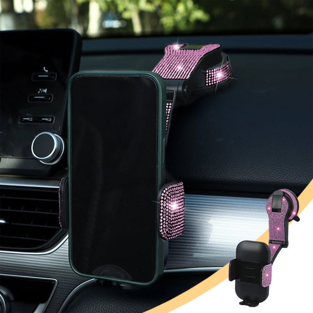 Qonioi Car Inlaid Rotating Phone Holder, 360 Degree Rotation Suction Cup Car Mount for Navigation, Universal Dashboard Windshield Phone Stand for All Phones