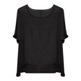 thumbnail image 4 of T-Shirts Femmes Mini T-Shirt d'Été à Manches Courtes Uni Décontracté Ample en Lin - Hontri, 4 of 4