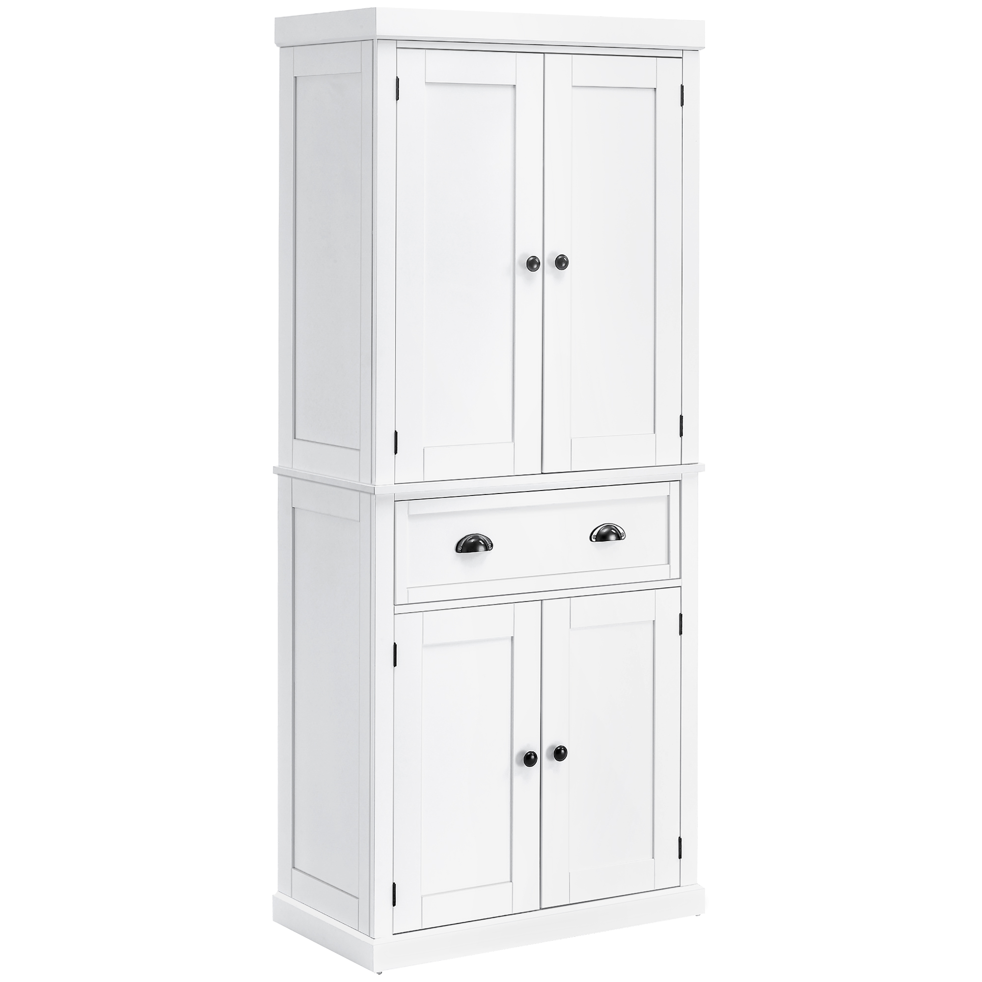 HOMCOM Armoire de Rangement pour Garde-Manger de Cuisine, Grand Garde-Manger avec Tiroir Blanc