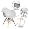 thumbnail image 4 of Heavenly Collection Plastic White Bucket Chair SET OF 2, 4 of 8