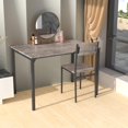 thumbnail image 2 of Giantex  Dining Table Set for 4, Kitchen Table with 1 Bench and 2 Chairs, Modern Functional Desk Set for Bedroom Study Room, Grey, 2 of 6