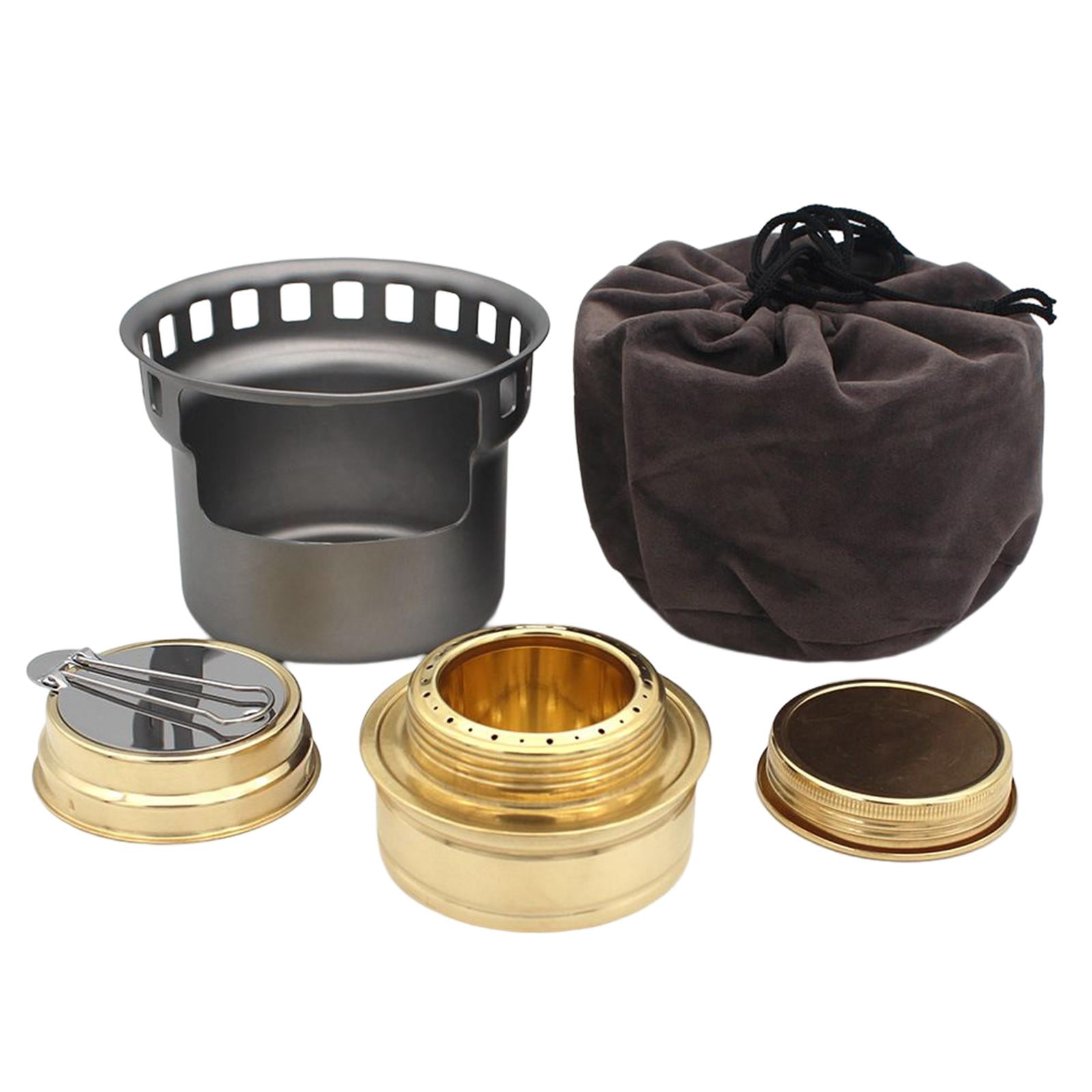 Mini Brûleur d'Alcool avec Poche Tente Multifonctionnelle Accs Premium Détachable Esprit Coupe-Vent pour la Randonnée Randonnée Voyage, Gris