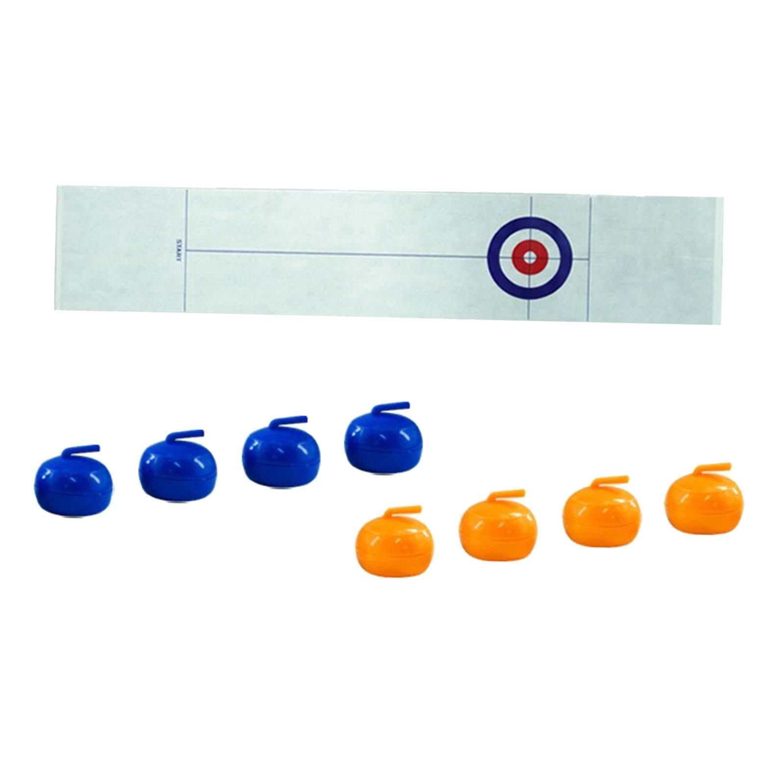 S SERENABLE Tabletop Curling Game with Game Mat Fun Family Game for Travel Indoor Adults 8 Rollers