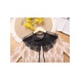 thumbnail image 5 of INSPIRE CHIC Detachable Fake Collar, Semi-Sheer Embroidery Mini Cape Neck Ruff for Blouse Black-2, 5 of 5