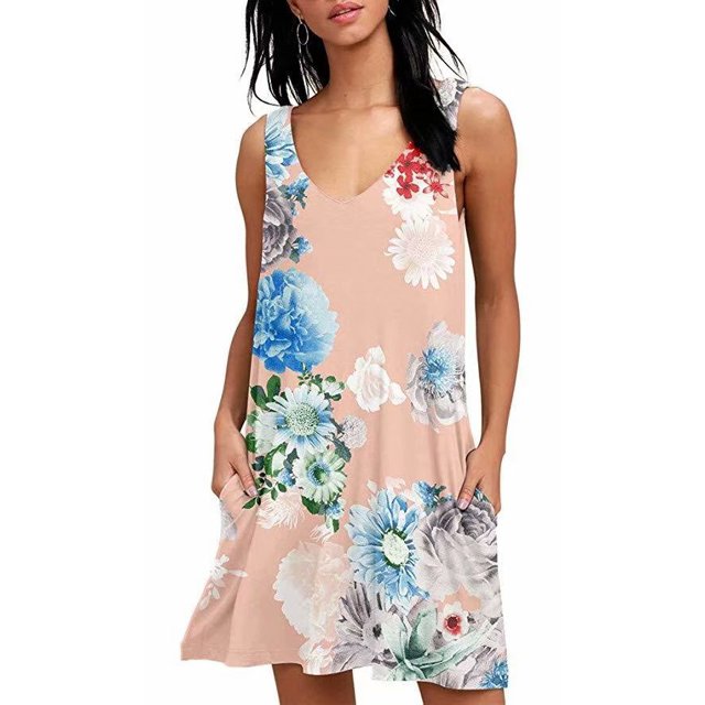 Robes T-Shirt Décontractées d'Été pour Femmes, Sortie de Plage, Robe Débardeur Plissée Unie