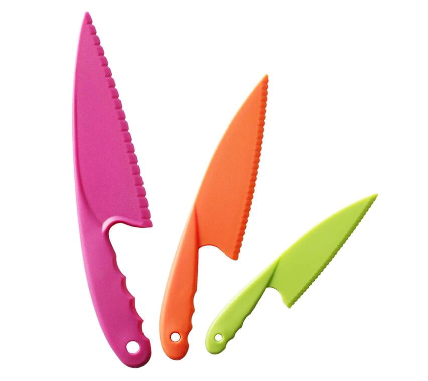 Cribun Plastic Kid Knives For Kids Toddler Children Cooking Safe Kitchen Knife Set For Cutting Lettuce Knife Salad Knives