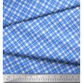 thumbnail image 2 of Soimoi Moss Georgette Fabric Diagonal Check Printed Craft Fabric by the Yard 42 Inch Wide, 2 of 5