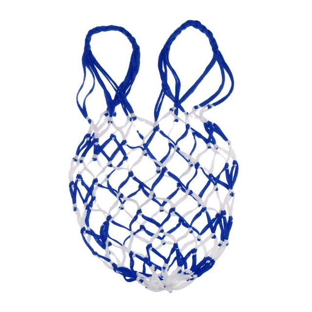 Sac de Ballon en Maille Sac de Transport de Ballon de Basket Filet de Basketball Multifonctionnel Filet de Rangement de Football Support de Sac Multifonctionnel Bleu Blanc
