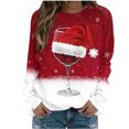 thumbnail image 1 of Pisexur Chandail en Molleton de Noël pour Femmes Sans Capuche Imprimé Graphique Vacances Col Rond Chandail en Molleton Ample Surdimensionné Automne Mode Décontracté Chandail à Manches Longues pour Femmes, 1 of 4
