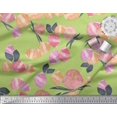 thumbnail image 3 of Soimoi Cotton Duck Fabric Flower & Leaves Watercolor Print Fabric by Yard 42 Inch Wide, 3 of 3