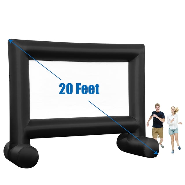 Costway 20FT Inflatable Movie Projector Screen Projection Outdoor Home Theater W/ Blower