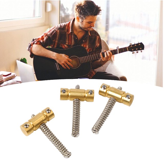 Electric Guitar String Bass Saddle, Decorative 3Pcs Simple Installation Guitar Brass Bass Bridge Saddle For DIY