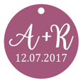 thumbnail image 1 of 100 Pcs Rond Fait sur Mesure Hang Tags Personnalisé Initiale Cadeau de Faveur de Mariage Papier Tags, 1 of 1