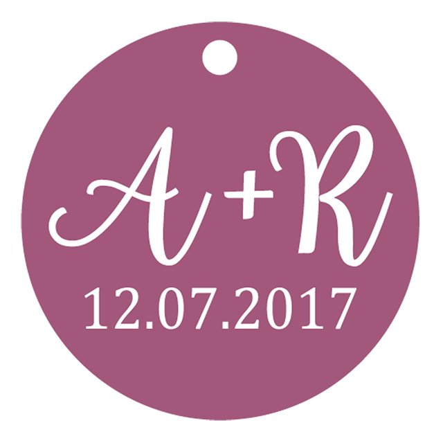 100 Pcs Rond Fait sur Mesure Hang Tags Personnalisé Initiale Cadeau de Faveur de Mariage Papier Tags