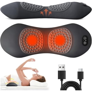 2026 Mise à niveau Triple Fusion dos masseur, masseur lombaire avec chauffage électrique, Vibration & Traction pour soulagement de la douleur dans le bas du dos et soutien à la colonne vertébrale
