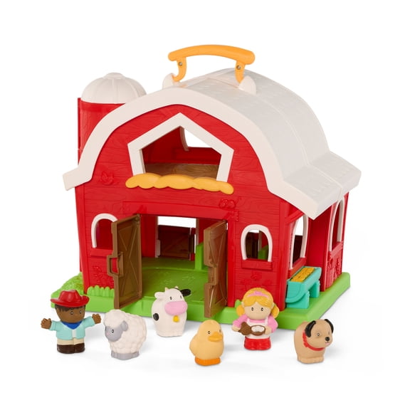 Battat My First Red Foldable Barn Farm Playset for Kids 18 Months and Up