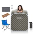 thumbnail image 1 of Portable Steam Sauna w/ 9-gear Adjustable Temperature & Herbal Box Grey, 1 of 9