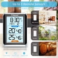 thumbnail image 4 of Geevon Indoor Outdoor Thermometer Digital Wireless with Clock, Backlight Temperature Humidity Monitor, Inside Outside Thermometer with 200ft/60m Range Remote Senso(Black), 4 of 8