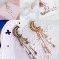 thumbnail image 4 of Retro Moon Rhinestone Tassel Beads Dangle Hairpin Hair Clip Women Bridal Jewelry, 4 of 8