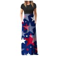 thumbnail image 1 of QIPOPIQ Robes pour Femmes avec Poches Manches Courtes Tendance Imprimé Fête de l'Indépendance Robe d'Été Vacances Longue Robe Offres 2023, 1 of 7