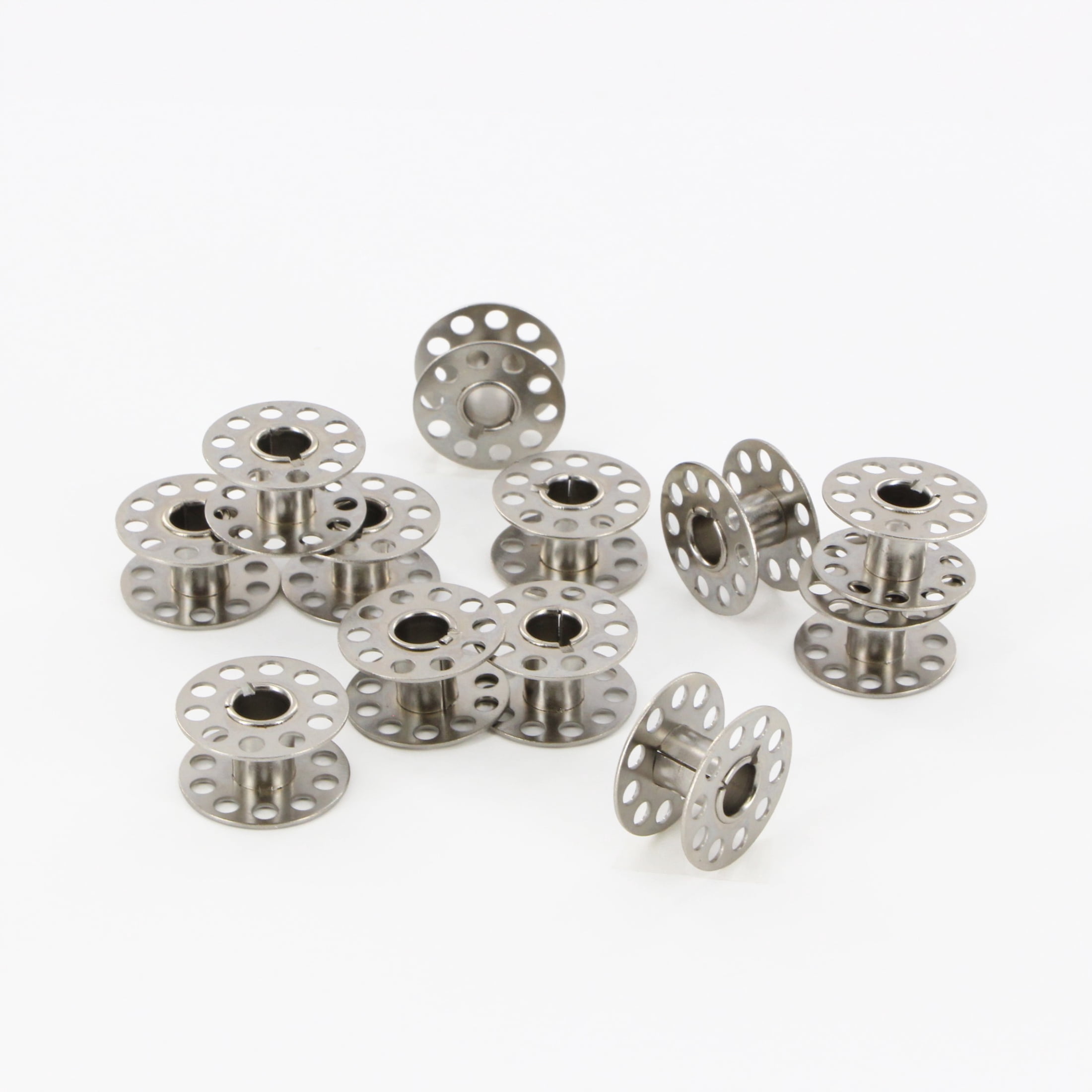 UNIQUE CREATIV 10-Holes Japanese Machine Metal Bobbins, 12 pcs
