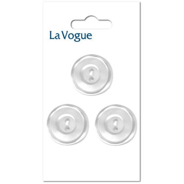 LA VOGUE 2-Hole Buttons - blanc, 19 mm (0.75 in) (Classic Utility)