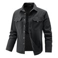 thumbnail image 3 of Lovzfmll Men's Waterproof Shacket, Quick Dry Shirt Jacket, Lapel Collar Button Front, Elastic Outdoor, Fall Jackets for Men, Water Resistant Coat, 3 of 4