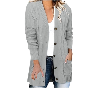 Yuyuzo Womens Cardigan Sweaters 2025 Oversized Long Sleeve Button down Sweater Coat Lightweight Cardigan Knit Outwear