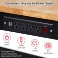 thumbnail image 2 of 60 In Adjustable Workbench with Power Outlet Drawer and Pegboard 2000 lbs Heavy Duty Garage Work Table with Adjustable Height and Hooks, 2 of 9
