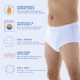 thumbnail image 3 of Wearever Men's Incontinence Underwear Open Fly Washable Briefs, Maximum Absorbency Assorted 3-Pack, 3 of 10