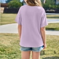 thumbnail image 4 of Girls Summer Oversized T-Shirts - Short Sleeve, Crewneck, Solid Color - Casual Basic Tops, 3-14 Years, 4 of 5