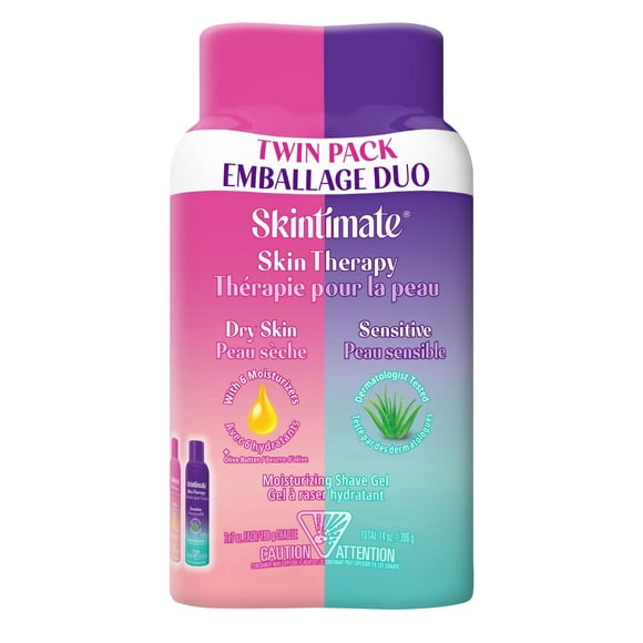 Skintimate Skin Therapy Moisturizing Womens Shave Gel Value Twin Pack