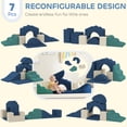 thumbnail image 4 of Qaba 7-Piece Baby Soft Play Set, Foam Climbing Blocks Set, Navy Blue, 4 of 10