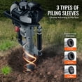 thumbnail image 3 of VEVOR 37.77cc Gas-Powered T Post Driver 4-Stroke Fence Piling Pounder w/ 3 Head, 3 of 9